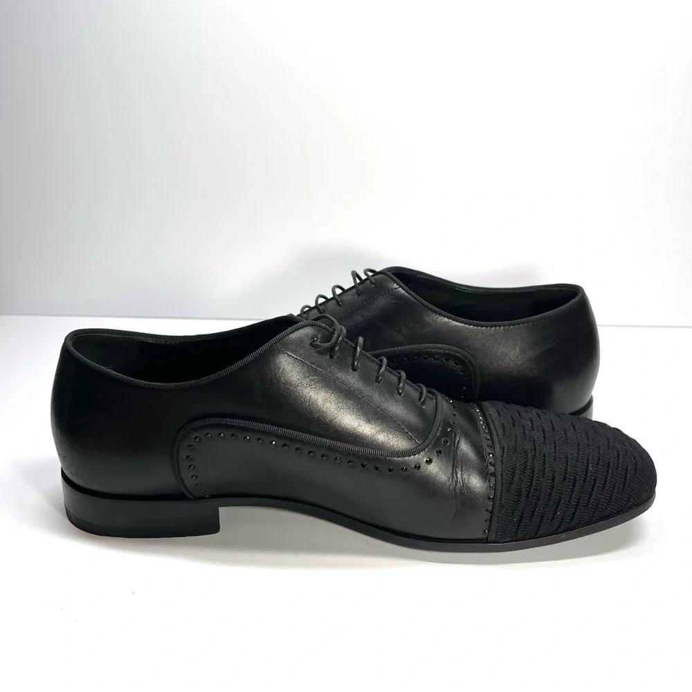 Stuart Weitzman Men's Black Premiere Party Cap-Toe Oxford‎ Loafers Size 10M